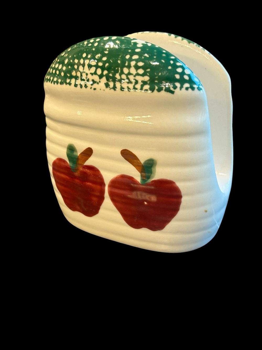 ceramic apple themed napkin holder
